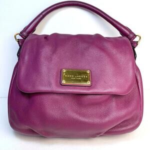 Marc Jacob’s Classic Q Magenta Pebbled Leather Shoulder Bag